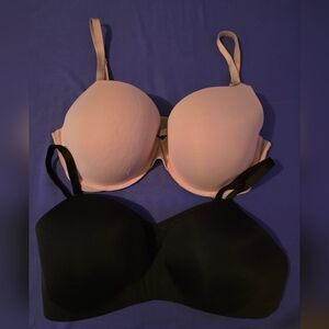 Victoria's Secret Black and Beige Bra Duo
